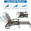 product-fancy-64689e22-0fc0-4d19-927a-03b739cafb8f 75.98*25.39*36.61inch Backrest Adjustable Courtyard Cast Aluminum Lying Bed Bench Bronze