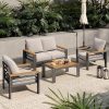 product-fancy-6475bcce-cbc4-40a7-a4fe-5a255257603f Aluminum Outdoor Patio Furniture Set with Upgraded Cushions And Armrests, Perfect for Backyard, Garden And Poolside Relaxation