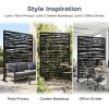 product-fancy-64ca7a7d-e996-4c9d-9a9c-a28b4dbc3518 Freestanding Black Metal Privacy Screen 76"x48", Bold Indoor Outdoor Decorative Fence Panel Divider for Deck Balcony Patio Backyard Lawn Garden Pool Yard Porch Front Yard Bedroom Living Room Office Studio Entryway Hallway Restaurant Decorative Fence