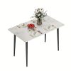 product-fancy-6506b62b-93d9-4c7d-aec1-168840c4654e AESOME 47.2" Dining Table - Rectangular 4-6 Seat Dinner Table With Marble Sintered Stone Table Top - Tapered Metal Legs For Dining Room Restaurant And Living Room Furniture