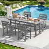 Nalone Patio Dining Table Set, HDPE Outdoor Dining Sets with Table, Dining Furniture Set with Umbrella Hole