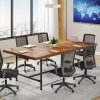 product-fancy-65557324-d007-41c6-9791-54f22c2d8b77 6FT Conference Table, 70.8" W X 35.4" D Rustic Rectangle Meeting Table, Modern Seminar Desk For Office Meeting, Conference Room