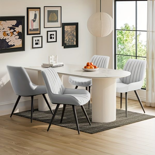 product-fancy-6571255b-4e49-4ff3-8d22-2473db8f8ef3 Modern Dining Chairs, Comfy Dining Room Chairs with Thick Cushions, Upholstered Fabric Kitchen Side Chairs with Metal Legs