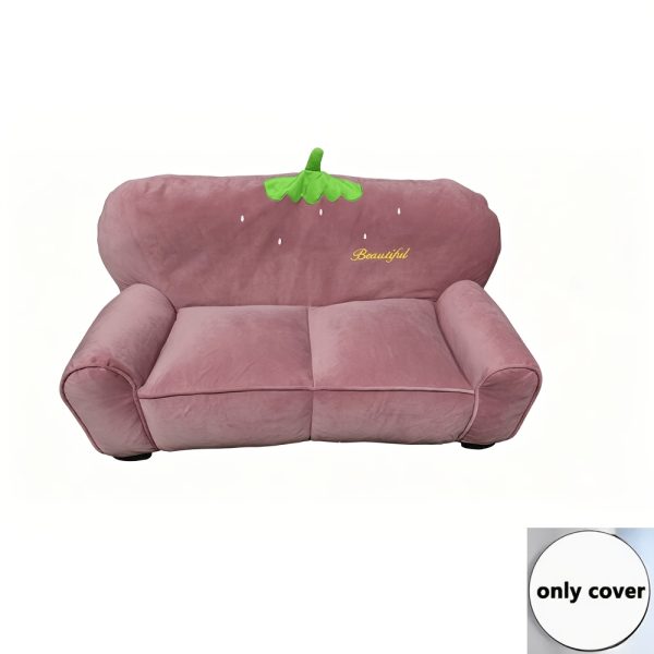 product-fancy-65738fbb-6790-420b-876e-dbb2dbfbe88c 1pc Cute Creamy Style Double Lazy Bean Bag Sofa Cover Balcony Living Room Game Figure Room Decoration, Reading Corner Decoration Double Lazy Sofa Cover