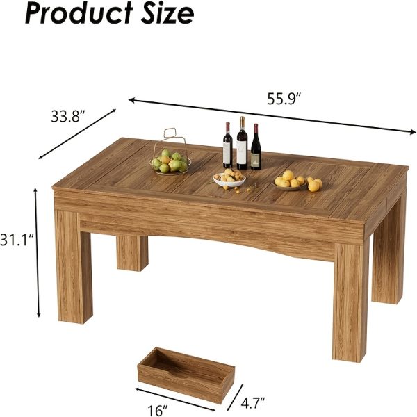 product-fancy-658322d6-b0ff-40bb-9577-7624bb12614c Dining Table Board Game Table with Removable Table Top, Gaming Table with Colorful LED Lights, Seats 4 to 6 Players with Detachable Hobby Tray for Card Games, Poker, Building Blocks