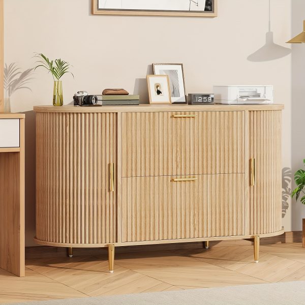 product-fancy-65ca0a00-cfb4-44e4-b578-a5dc25de4461 2 Drawer File Cabinet, fit Legal/Letter/A4 Size, 39.4" Filing Cabinet with 2 Sliding Door Storage for Home Office