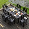 Nalone Patio Dining Table Set, HDPE Outdoor Dining Sets with Table, Dining Furniture Set with Umbrella Hole