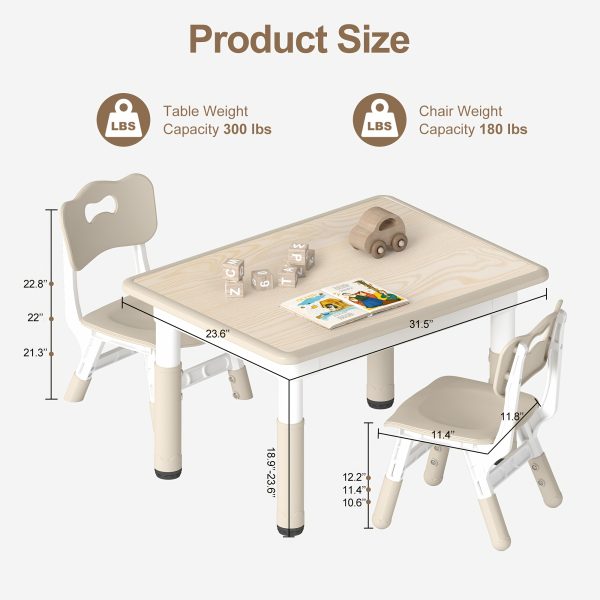 product-fancy-65d8a6e6-7874-4fd6-a1a9-124bb5e9101b Adjustable Table And 4 Chairs, 23.6" Graffiti Desk