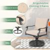 7pcs Outdoor Patio Dining Set with Swivel Chairs And Square Metal Table, Weather- Furniture Set for Garden, Backyard, Balcony, Or Lawn