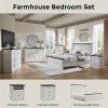 product-fancy-660ac0d5-d699-4648-b9bc-fa9ab572fcd3 26 Inch High Farmhouse Bedside Table Set of 2, 3 Drawer Side Table with Charging Station, 23.6 Inch Wide Side Table with Roman Posts, Wooden Country Style Bedside Table for Bedroom, Living Room