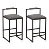 product-fancy-6660541b-d2e1-49cf-9fed-4be4a1356442 Set Of 2 Modern Oriental Style Bar Stools, Velvet Upholstered Counter Height Chairs with Backrest & Footrest, Golden Metal Frame Kitchen Island Dining Stools, Multi-Color & Multi-Finish New Asian Aesthetic