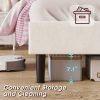 product-fancy-668300f7-6cdc-4792-920d-9ff2acc4646e LUXOAK LED Velvet Platform Bed Featuring an Adjustable Cloud Headboard - No Box Spring Needed, Easy Assembly