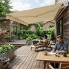 product-fancy-66bac05b-c37c-402f-985b-0cc2c14fe42f 12x10ft Heavy-Duty Manual Retractable Awning with Wall Mount - Outdoor Patio Canopy, Beige Suitable for Balcony, Deck, Poolside Shade, Fabric & Frame, Installation