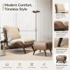 product-fancy-66cb20b3-65da-418c-a41f-f21d67947f18 Modern Single Sofa Chair with Ottoman Footrest - Comfortable Armchair with Armrests, Solid Wood Frame & Cushioned Seat, Beige/ Brown/Black/Navy Blue/Gray Upholstered Fabric Accent Chair for Living Room, Bedroom, Balcony - Easy Assembly Required, Space-Saving Design, Foam Padding & Sturdy Hardwood Construction, Minimalist Style, Versatile for Reading or Relaxing