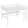 product-fancy-66cfca0e-7d86-4854-a7f1-4f0620f9caa6 BELLEMAVE Queen Size Heavy-Duty Metal Loft Bed Frame with Built-In Desk, Side Ladder And Full Safety Guardrails, Noise-Reduced Loft Bed, No Box Spring Required, Modern Bedroom Furniture for Small Apartments, Off White