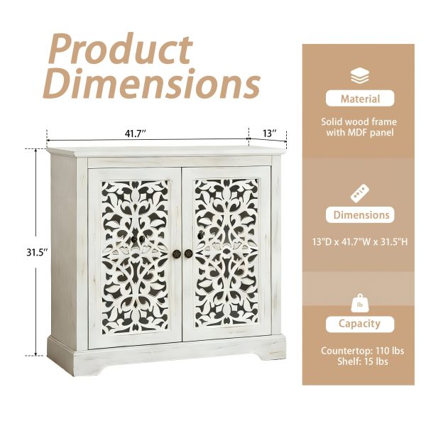 product-fancy-66e5f580-9438-4a2a-a7eb-7a1d3cb66c54 A Double-Eagle Flower Door Sideboard, Suitable for The Kitchen, Dining Room, Living Room, And Hallway