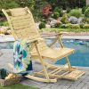 product-fancy-670b3cf5-6dbe-4fc9-bb19-5a59b501adb5 AESOME Loungers Deck Chair Wood Foldable Recliner Zero Gravity Chairs Bamboo Rocking Chair Ergonomic Design High Back Chaise Garden Outdoor Sun Lounge with Footrest for Patio Pool Sauna Sunbed
