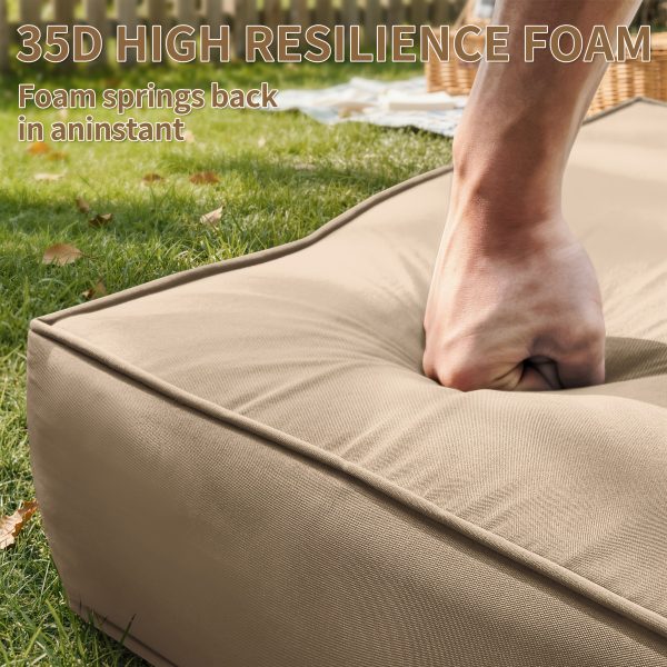 product-fancy-671b730e-9d82-4398-8a68-901fced1b716 Outdoor Cushion Set of 1pc/2pcs/4pcs/6pcs - Thick 35D High-Density Foam Cushions Measuring 24*24*6.5 Inches, Featuring Quick Rebound, High Durability, And Easy Cleaning, Suitable for Outdoor Furniture Like Sofas And Patio Chairs