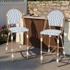 product-fancy-671fbd75-8293-40f3-b73d-e864ab21fa47 French Counter Height Bar Stool Set of 2, 30" Patio Rattan Bar Stool Chairs, Outdoor Armless Barstools for Porch Garden Indoor