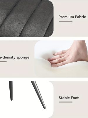 Modern Dining Chairs, Comfy Dining Room Chairs with Thick Cushions, Upholstered Fabric Kitchen Side Chairs with Metal Legs