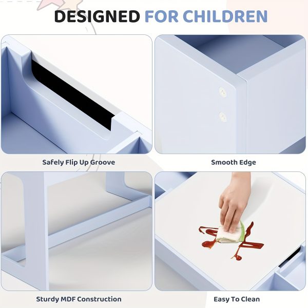 product-fancy-67601e9e-8828-4136-8373-6ccdd6ccd605 Set of Table And Chairs for Children, Featuring a 3-In-1 Wooden Activity Desk with a Blackboard, Storage Area, And a Removable Tabletop for Drawing, Reading, Playing, And Crafting, Suitable for Nurseries And Playrooms