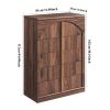 product-fancy-677059ea-9875-4b7f-8b99-f62e7ca9b87e JXQTLINGMU Modern 5 Drawers Dresser For Bedroom With Arched Panel, 44" Tall Dresser For Closet With Metal Handles, Push-to-Open Wood Storage Closet Dressers Tv Stand For Living Room, Hallway