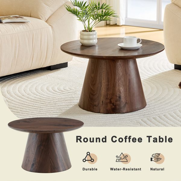 product-fancy-6794db27-5673-4fd6-aa0b-2dd52d8b412e Round Coffee Table 23.6 Inch Modern Minimalist Small Space-Saving Low Table with Smooth Tabletop & Engineered Wood/MDF Top, Suitable for Living Room, Bedroom, Apartment, Office - Assembly Compact Circular Furniture for Small Spaces