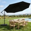 product-fancy-67c59ec8-2648-44fa-89b9-728eda4d6d10 10-Foot Patio Offset Umbrella with a Base, Cantilever Design, Featuring a Crank And Cross Bases, Suitable for Outdoor Use, Heavy-Duty Construction, Includes Push Button Tilt, Perfect for Christmas And Halloween