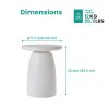 product-fancy-684d7b15-d6fc-4f9e-ac4f-f97e1abda9e4 21.8" Round Stool Magnesium Oxide Side Table, Grey Or Speckled White End Table - Modern Accent Table for Living Room, Bedroom, Balcony - Plant Stand, Nightstand