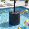 [2-in-1 Umbrella Stand] 14.6in Patio Umbrella Base Side Table, 2-in-1 Outdoor Umbrella Stand with Tabletop - Heavy Duty Umbrella Holder And Accent Table for Garden, Deck, Poolside, Beach