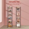 product-fancy-69124aa5-4850-4734-bb67-22ed562b0768 Industrial 6-Tier Heavy-Duty Steel Bookcase Shelf - Tall Narrow Vertical Storage Unit with Adjustable Shelves, Freestanding Space-Saving Bookshelf Suitable for Home Office,, Bedroom - Assembly, Modern Industrial