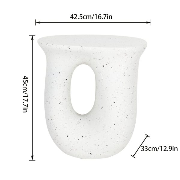 product-fancy-691a38c7-e441-4447-884b-e61c94526592 AESOME Modern Decorative Garden Stool Concrete Side Table Heavy Duty Patio Sturdy Faux Terrazzo Garden Stool Side Table Plant Table For Indoor Covered Outdoor, 17.7" H