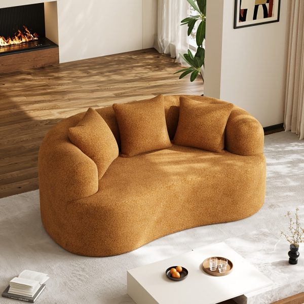 Moedrn Oversized Boneless Curved Sofa 68.5" / 106.5"/ 130.7" Sectional Sofa Couch Comfy Luxury Plush Chenille Floor Sofa Memory Foam Couches For Living Room, Apartment, Office, Guestroom