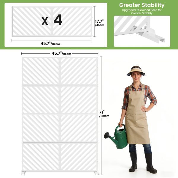 Outdoor Privacy Screen | Freestanding Rustproof Iron Fence Panel For Patio, Garden, Balcony, Ac Unit Cover, Trash Can, Modern Decorative Divider By Mophoto