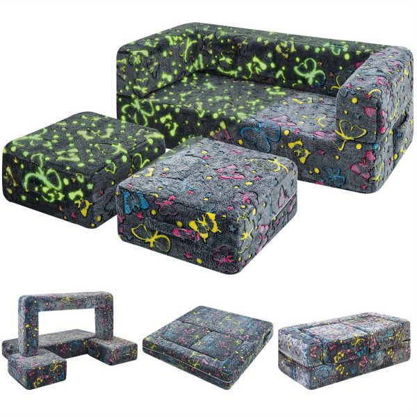 product-fancy-6960b425-96d2-4a98-bed4-4c128e34dad2 Modular Sofa with Glow-in-the-Dark Foam Cushions & Removable Cover - Soft, Comfortable, Easy-Clean Design, No Assembly Required, Perfect for Home, Playroom, or Living Room Decor, Modular Furniture | Modern Sofa Design | Durable Foam Cushions
