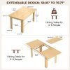 product-fancy-69c55e19-e708-481a-bc3a-5ce49d7e4a9f 59"-77" Extendable Dining Table, Modern Kitchen Rectangular Table for 6-8, Farmhouse Table with Easy Pull-Out Extension for Family Meals, Space-Saving, Suitable for Kitchen, Living Room, Home