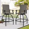 product-fancy-69dba64c-4a2f-45d2-9bf4-70b668f31a8c 2/3/5pcs Patio Bar Set, 360° Swivel Bar Stools, Outdoor Bistro Furniture with High-Density Textilene Fabric & Heavy Duty Metal Frame, High Top Table And Chair Set for Balcony, Poolside, Garden & Backyard