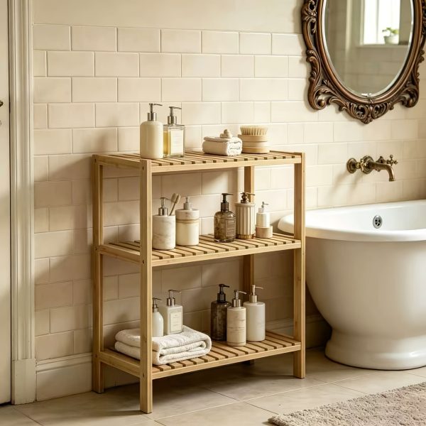 product-fancy-69ed4e2a-d0c6-4898-a4f4-0064f6638b34 Ladder Shelf, 3-Tier Shelf Stand, Display with Wide Storage Display Stand, Multifunction Standing Organizer Shelf for Home Office And Kitchen