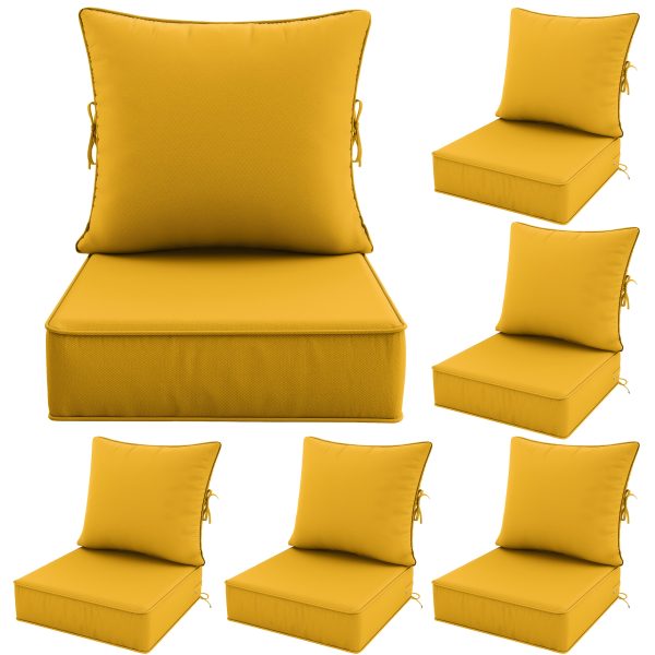 product-fancy-69f41024-816b-43f4-a881-4575d8d14769 Outdoor Cushion Set of 1pc/2pcs/4pcs/6pcs - Thick 35D High-Density Foam Cushions Measuring 24*24*6.5 Inches, Featuring Quick Rebound, High Durability, And Easy Cleaning, Suitable for Outdoor Furniture Like Sofas And Patio Chairs