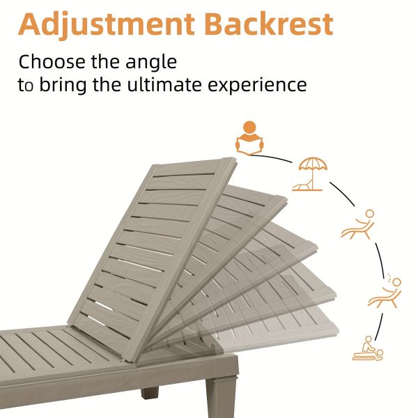 Outdoor Chaise Lounge Chair Set Of 2 For Outside Pool Patio, Adjustable Waterproof Easy Assembly Chaise Lounge Outdoor