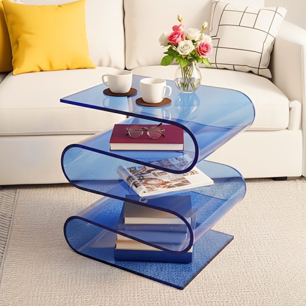 product-fancy-6a44a87e-4e06-4c73-8c24-090287477a6a Bedroom Acrylic Bedside Table Side Table Irregular Storage Rack, Large-size Office Magazine Rack Bookcase Bookshelf, Living Room Side Table Coffee Table