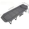 product-fancy-6a5b81dd-f231-4fc2-b0d2-d48f5c28d558 Comfortable Cotton Padded Integrated Bed, Skeleton Cotton Padded Integrated Guest Bed, 70.8-inch Folding Bed with Mattress, Camping Bed, Portable Guest Bed, Load-bearing Capacity Of 400 Pounds, Gray One Pack, Suitable for Gifts