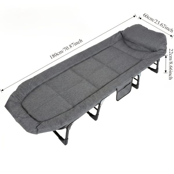 product-fancy-6a5b81dd-f231-4fc2-b0d2-d48f5c28d558 Comfortable Cotton Padded Integrated Bed, Skeleton Cotton Padded Integrated Guest Bed, 70.8-inch Folding Bed with Mattress, Camping Bed, Portable Guest Bed, Load-bearing Capacity Of 400 Pounds, Gray One Pack, Suitable for Gifts