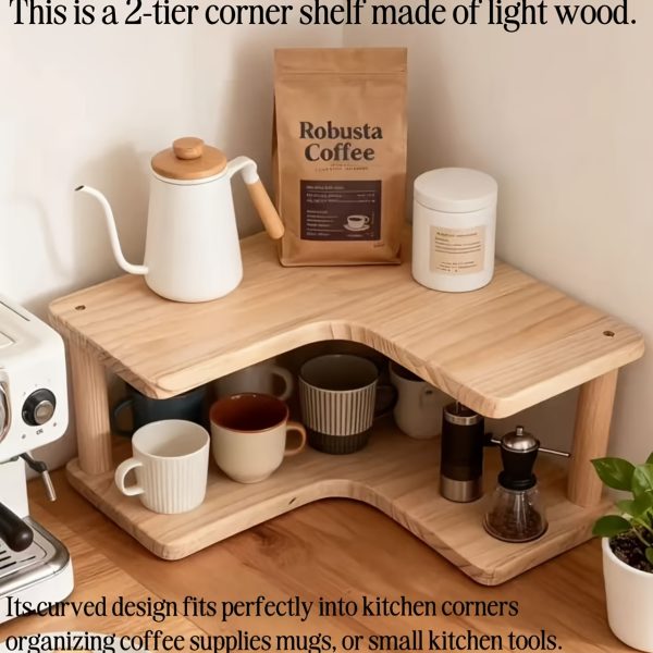 product-fancy-6a744a67-9883-466b-afc0-a15fc364a3ef 1-Tier 2-Layer Premium Corner Wooden Display Rack | Natural Pine, Easy Assembly, Ideal for Earrings, Perfumes, and Rings Storage | Suitable for Market Stalls and Home Decor | Country Style, Perfect for Wedding/Birthday/Mother'S Day Gifts