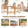 product-fancy-6a9be208-6464-49d1-b1b1-570c21929de7 LIFEZEAL 3pcs Patio Bar Table & Chairs, Outdoor Acacia Wood Bar Set w/ Slatted Seat & Tabletop, Wood Dining Bar Set w/ Appealing Backrest for Backyard, Poolside, Balcony.
