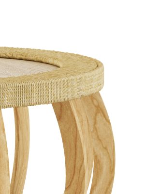 35.43” Vintage Boho Round Coffee Table Suitable for Living Room, Solid Wood & Engineered Wood with Curved Legs, Space-Saving Low-Profile Center Table, Natural, Assembly for Bedroom, Apartment, Rustic Decor