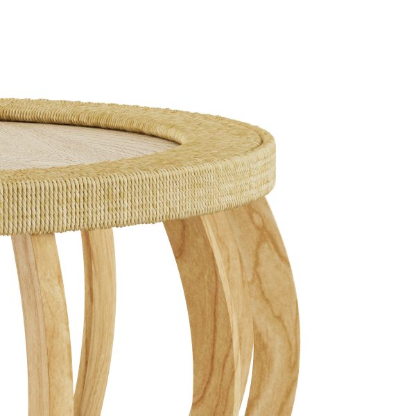 product-fancy-6ac85ddd-69f7-460f-b0c7-052c12899de1 35.43” Vintage Boho Round Coffee Table Suitable for Living Room, Solid Wood & Engineered Wood with Curved Legs, Space-Saving Low-Profile Center Table, Natural, Assembly for Bedroom, Apartment, Rustic Decor