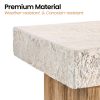 product-fancy-6adf1b9a-06d6-42d1-8777-ef85e8a16b72 Wood Grain And Stone Patchwork Side Table, Magnesium Oxide End Table in Square Or Round Shape - Modern Accent Table for Living Room, Bedroom, Balcony - Plant Stand