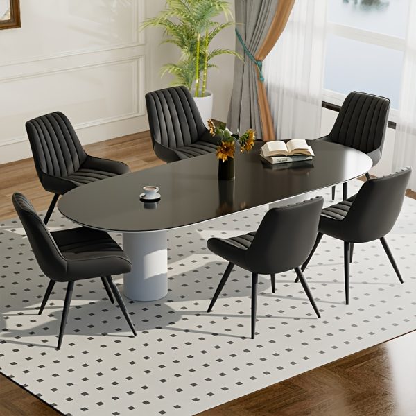 product-fancy-6ae6aff2-3d81-463e-bda4-0b988c7d2676 Modern Dining Chairs, Comfy Dining Room Chairs with Thick Cushions, Upholstered Fabric Kitchen Side Chairs with Metal Legs