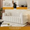 Modern Oversized 59.2" 2-Seater/80.3" 3-Seater Boucle Sofa Couch with 2 Pillows, Comfy Upholstered Sherpa Sofa, Tufted Cozy Deep Seat Cloud Couch for Living Room Apartment Office